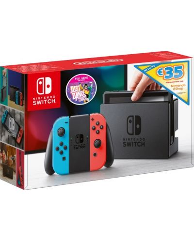 Nintendo Switch - Red & Blue + Just Dance 2020 Bundle  + еShop ваучер за €35 - 1
