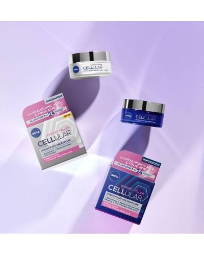 Nivea Cellular Комплект Expert Filler - Дневен и Нощен крем против бръчки, 2 x 50 ml - 2