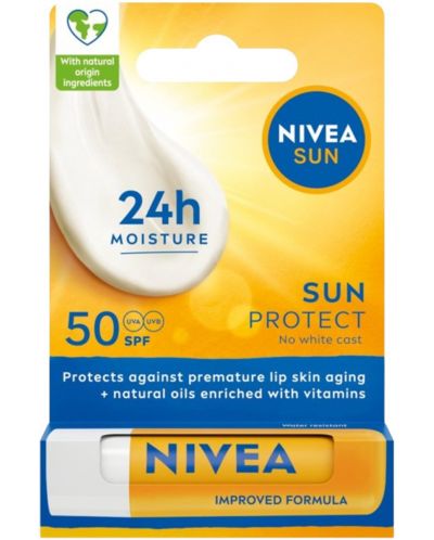 Nivea Sun Балсам устни Protect, SPF 50+, 4.8 g - 2