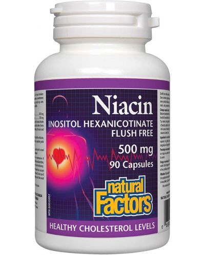 Niacin Inositol Hexanicotinate, 90 капсули, Natural Factors - 1