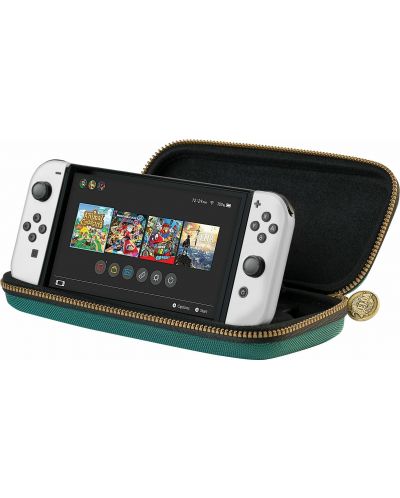 Nintendo Switch OLED - Neon Red & Neon Blue + Zelda Travel Case