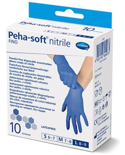 Peha-soft nitrile fino Нитрилни ръкавици, размер L, 10 броя, Hartmann - 1