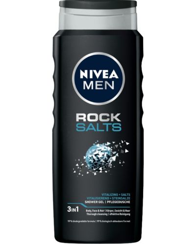 Nivea Men Душ гел Rock Salts, 3 в 1, 500 ml - 1
