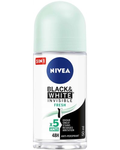 Nivea Рол-он против изпотяване Black & White, Fresh, 50 ml - 1
