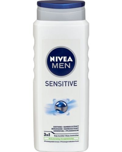 Nivea Men Душ гел за коса и тяло Sensitive, 500 ml - 1