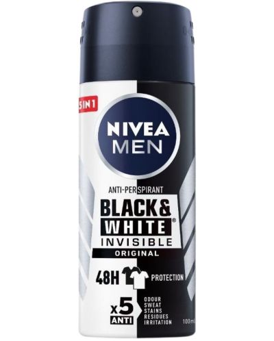 Nivea Men Спрей дезодорант Black & White Invisible, Original, 100 ml - 1