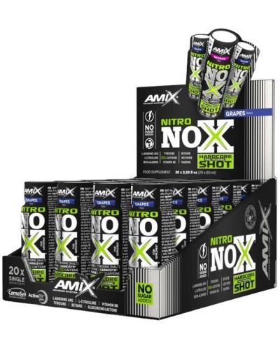 Nitro Nox Shot Box, синьо грозде, 20 шота x 60 ml, Amix - 1