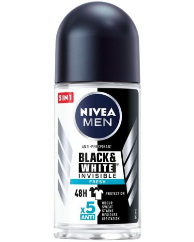 Nivea Men Рол-он Black & White Invisible, Fresh, 50 ml - 1