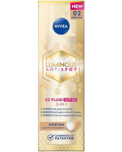 Nivea Cellular Оцветен флуид за лице Luminous, 02 среден тон, SPF30, 40 ml - 3