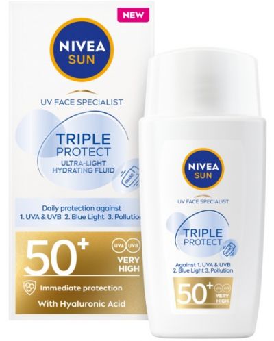 Nivea Sun Флуид за лице Triple Protect, SPF50+, 40 ml - 1