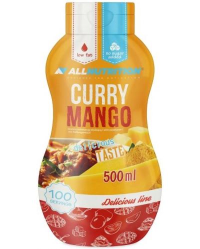 Curry Mango Нискокалоричен сос, 500 ml, AllNutrition - 1