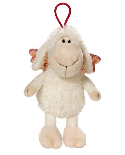 Плюшена играчка Nici - овцата Jolly с ластиче и послание Be happy - 1