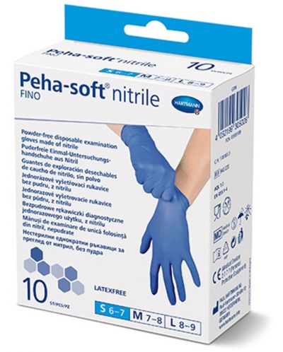 Peha-soft nitrile fino Нитрилни ръкавици, размер S, 10 броя, Hartmann - 1