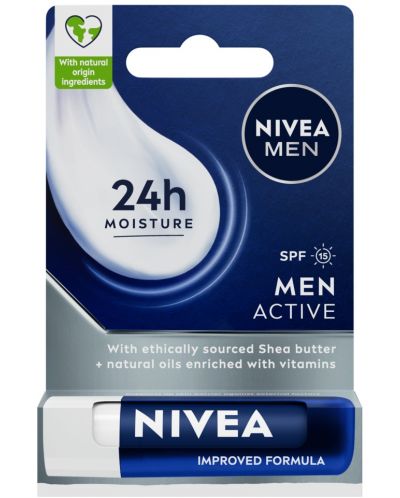 Nivea Men Балсам за устни Active Care, 4.8 g - 2