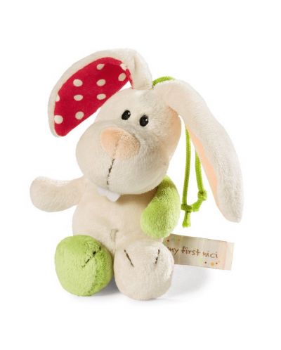 Плюшена играчка My First Nici - Зайче с връвчица