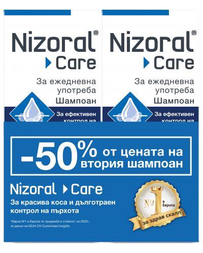 Nizoral Care Комплект шампоан против пърхот, 2 х 200 ml, Stada - 1