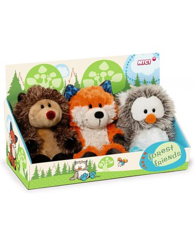 Комплект от три плюшени играчки Приятели от гората NICI - Таралеж, Лисица и Бухaл - 1