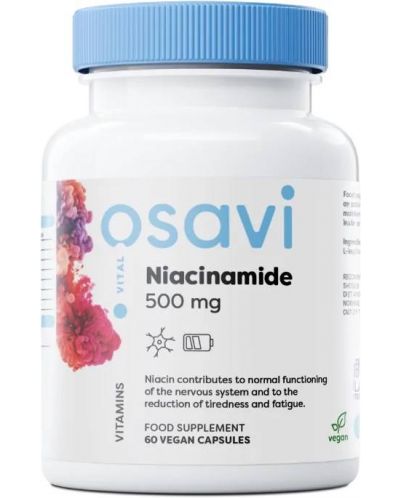 Niacinamide, 500 mg, 60 капсули, Osavi - 1