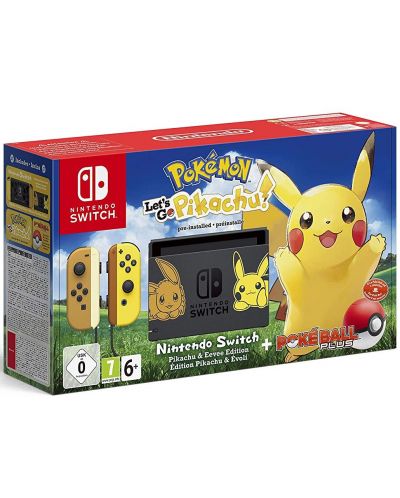 Nintendo Switch + Pokemon: Let's Go Pikachu & Poke Ball Plus - 1