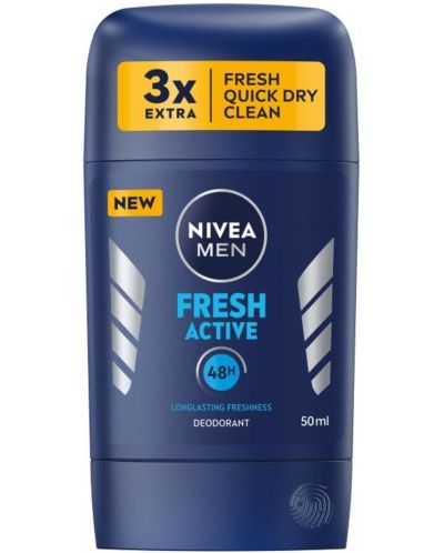 Nivea Men Стик против изпотяване Fresh Active, 50 ml - 1