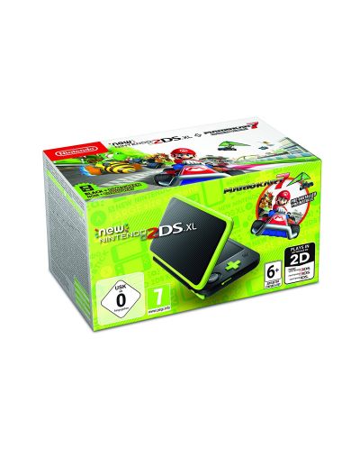 New Nintendo 2DS XL + Mario Kart 7 - Black / Lime Green - 1