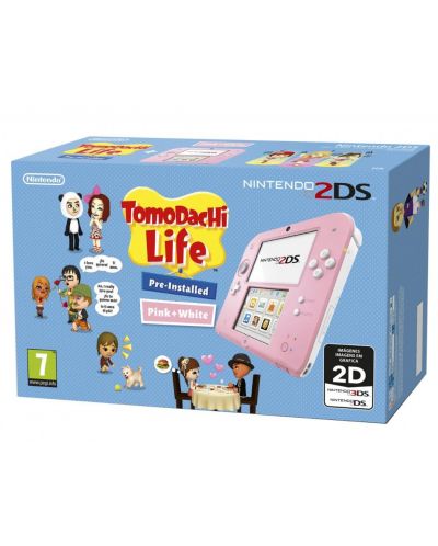 Nintendo 2DS + Tomodachi Life - Pink & Wite - 1