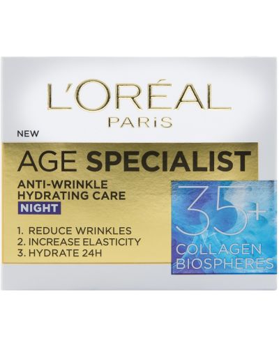 L'Oréal Age Specialist Нощен крем за лице, 35 +, 50 ml - 1