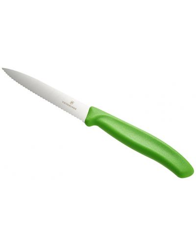 Нож за белене с назъбено острие Victorinox - Swiss Classic, 10 cm, зелен - 2