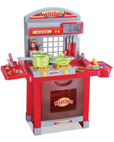 Игрален комплект Buba Superior - Детска кухня, червена, голяма - 1