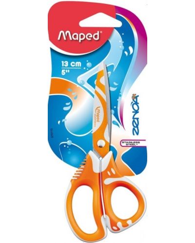 Ножица Maped Zenoa Fit - 13 cm, оранжева - 1