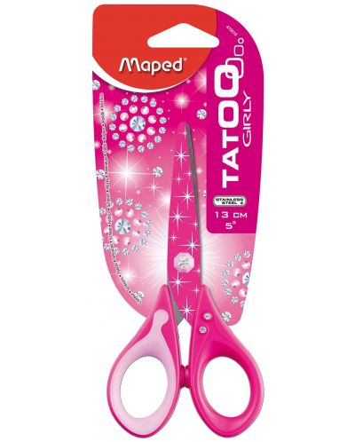Ножици Maped - Tatoo Inovation, 13 cm, розова - 1