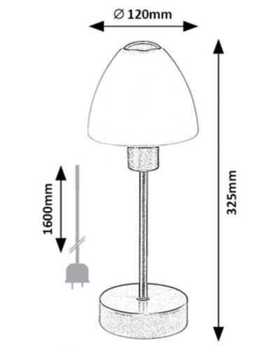 Нощна лампа Rabalux - Lydia, E14, G45, 40W, черна - 5