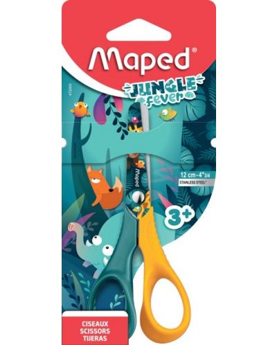 Ножица Maped Jungle Fever - 12 cm, жълта - 1