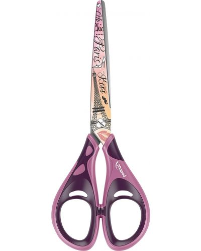 Ножици Maped - Tatoo Teens Soft, 16 cm, розова - 2