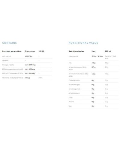 Norwegian Cod Liver Oil, 1000 mg, лимон и мента, 250 ml, Osavi - 3