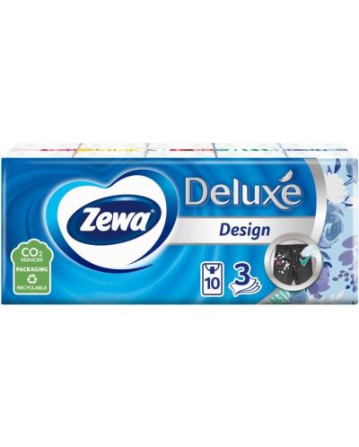 Носни кърпички Zewa - Design, 3 пласта, 10 броя - 1