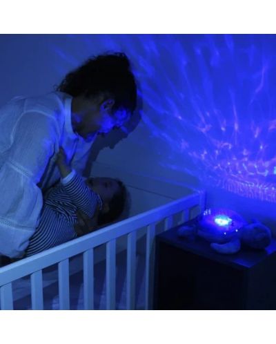 Нощна лампа-проектор Cloud B - Морска костенурка, синя - 4