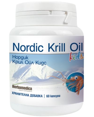 Nordic Krill Oil Kids, 60 капсули, Herbamedica - 1