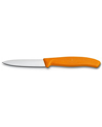 Нож за белене с гладко острие Victorinox - Swiss Classic, 8 cm, оранжев - 1