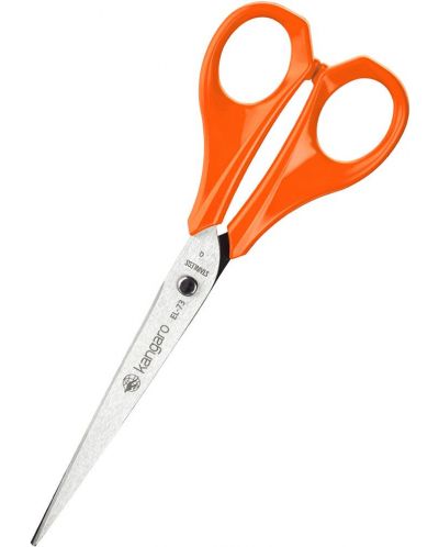 Ножица Kangaro - EL-73, 18.5 cm, оранжеви дръжки - 1