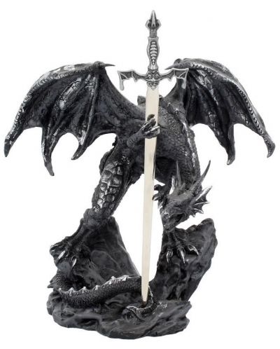Нож за писма Nemesis Now Adult: Dragons - Black Dragon, 22 cm - 1