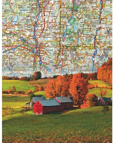 Мини пъзел New York Puzzle от 100 части - Карта на североизточни Съединени щати - 2