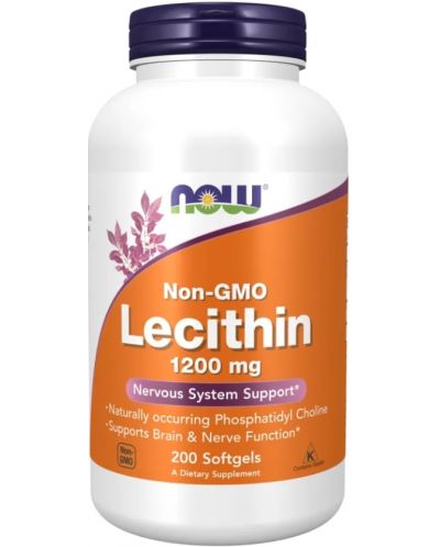 Non-GMO Lecithin, 200 капсули, Now - 1