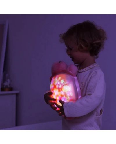 Нощна лампа-проектор с мелодии Cloud B - Костенурка, розова - 5