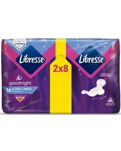 Нощни превръзки Libresse - Ultra Goodnight duo, 16 броя - 1