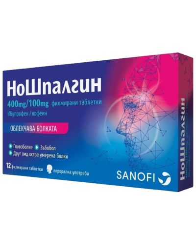 Ношпалгин, 12 филмирани таблетки, Sanofi - 1