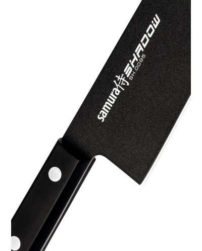 Нож Santoku Samura - Shadow, 17.5 cm, черно незалепващо покритие - 2