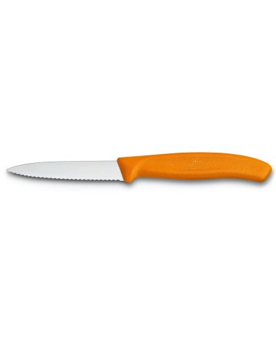 Нож за белене с назъбено острие Victorinox - Swiss Classic, 8 cm, оранжев - 1