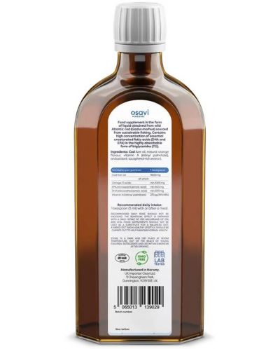 Norwegian Cod Liver Oil, 1000 mg, портокал, 250 ml, Osavi - 2