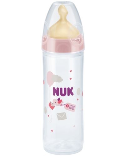 Шише Nuk - New Classic, с каучуков биберон, 250 ml, розово